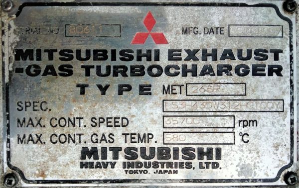 MITSUBISHI MET 26SR EXHAUST-GAS TURBOCHARGER