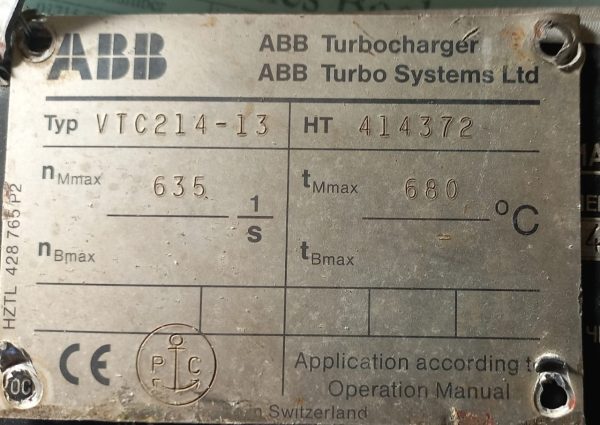 ABB VTC214-13 TURBOCHARGER