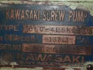KAWASAKI B60-4L5KLTTD-S SCREW PUMP