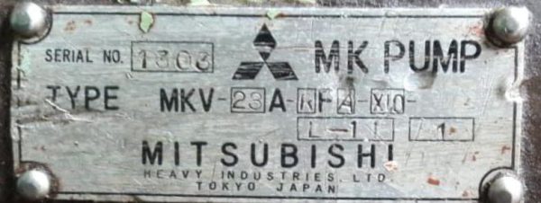 MITSUBISHI MKV-23A-RFA-X10-L-11-1 HYDRAULIC PUMP