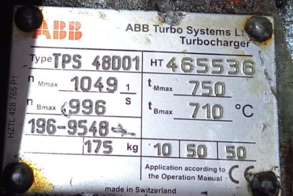 ABB TPS48D01 TURBOCHARGER