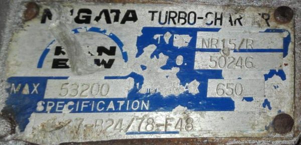 NIGATA MAN B&W NR15/R TURBOCHARGER