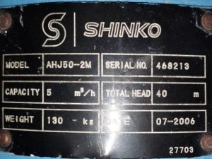 SHINKO AHJ50-2M CENTRIFUGAL PUMP