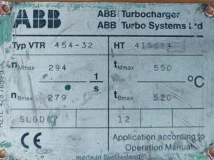 ABB VTR 454-32 TURBOCHARGER