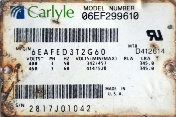 CARLYLE 06EF299610 AIR COMPRESSOR
