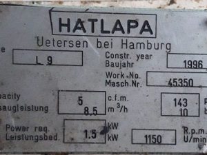 HATLAPA L9 AIR COMPRESSOR