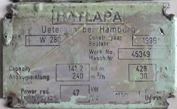 HATLAPA W280 AIR COMPRESSOR