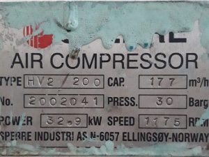 SPERRE HV2/200 AIR COMPRESSOR