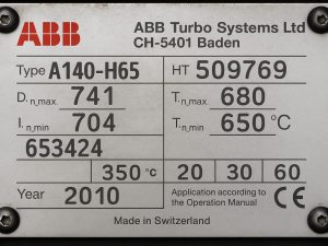 ABB A140-H65 TURBOCHARGER