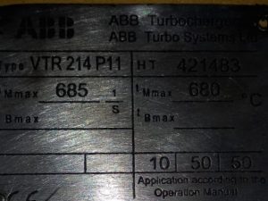 ABB VTR 214 P11 TURBOCHARGER