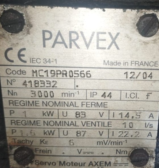PARVEX MC19PR0566 SERVO MOTOR