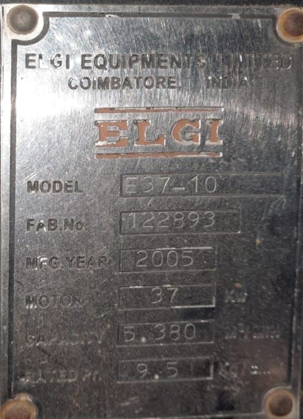 ELGI E37 SCREW COMPRESSOR.