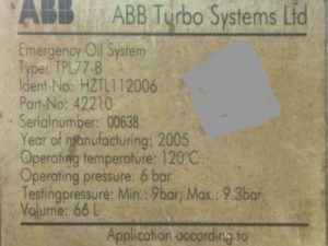 ABB TPL77-B TURBOCHARGER