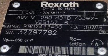 REXROTH A6VM250HDID HYDRAULIC PUMP