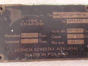 W.S.K KRAKOW MAPX207S244107-9 OIL SEPARATOR USED