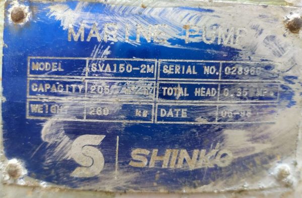 SHINKO SVA150-2M MARINE PUMP