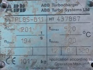 ABB TPL85-B11 TURBOCHARGER
