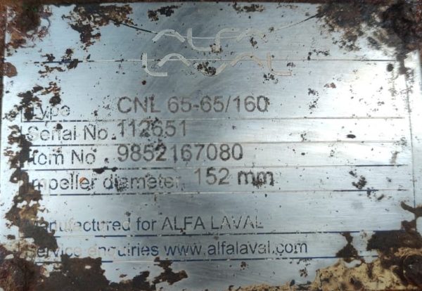 ALFA LAVAL CNL 65-65/160 MARINE WATER PUMP
