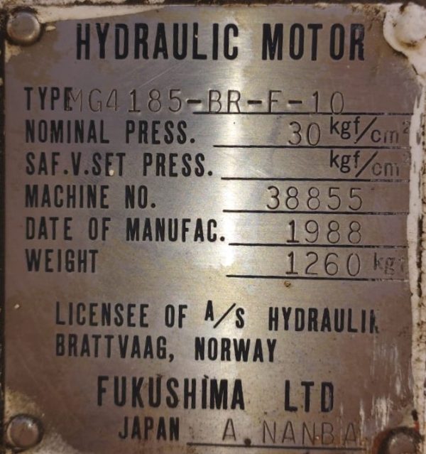 FUKUSHIMA MG4185 HYDRAULIC MOTOR