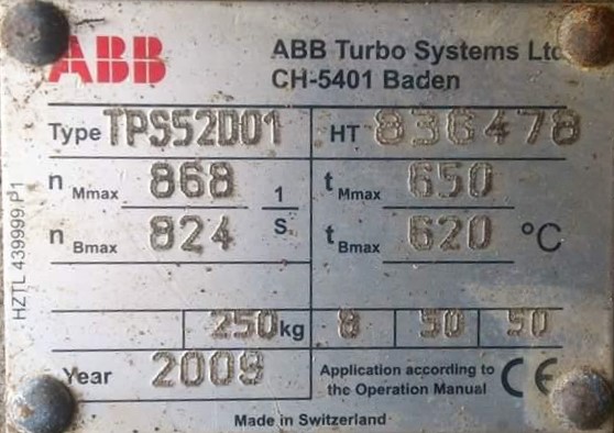 ABB TPS52D01TURBOCHARGER