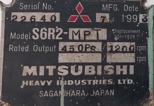 MITSUBISHI S6R2-MPT MARINE GENERATOR