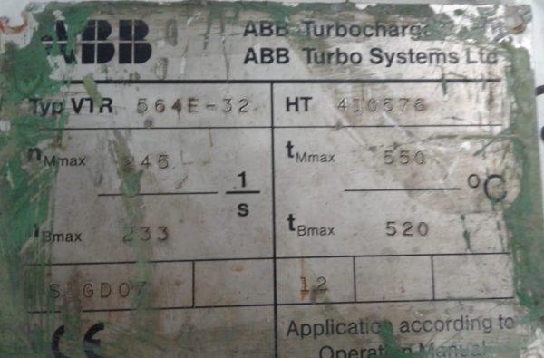 ABB VTR564E-32 TURBOCHARGER