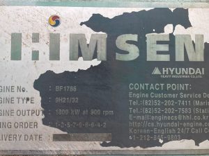 HYUNDAI HIMSEN 9H21/32 MARINE GENERATOR.
