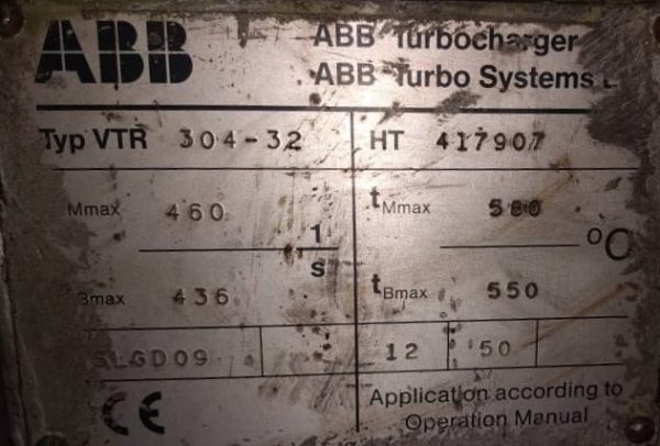 ABB VTR 304-32 TURBOCHARGER
