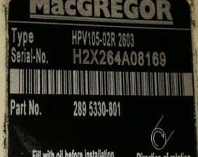 MACGREGOR HPV105-02R2603 HYDRAULIC PUMP.