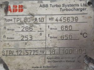 ABB TPL 80-A10 TURBOCHARGER