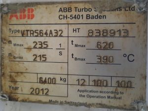ABB VTR564A32 TURBOCHARGER
