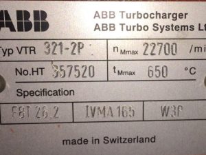 ABB VTR321-2P TURBOCHARGER