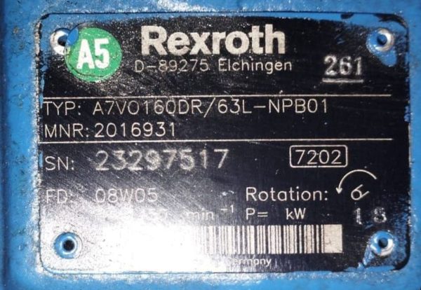 REXROTH A7VO160DR/63L HYDRAULIC MOTOR
