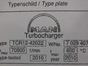 MAN TCR12-42022 TURBOCHARGER