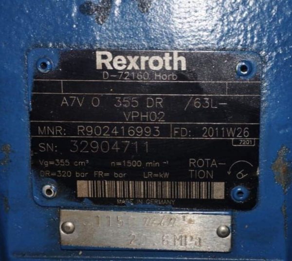 REXROTH A7VO355DR/63L HYDRAULIC MOTOR