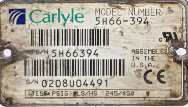 CARLYLE 5H66-394 AIR COMPRESSOR