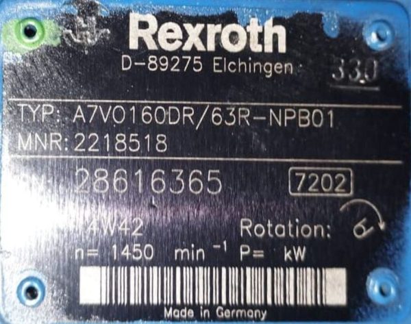 REXROTH A7VO160DR/63R HYDRAULIC MOTOR