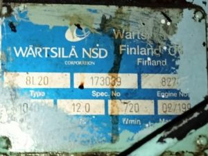 WARTSILA NSD 8L20 MARINE ENGINE