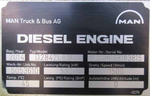 MAN D2842LE301 DISEL ENGINE
