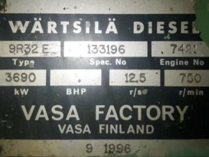 WARTSILA 9R32 E MARINE ENGINE