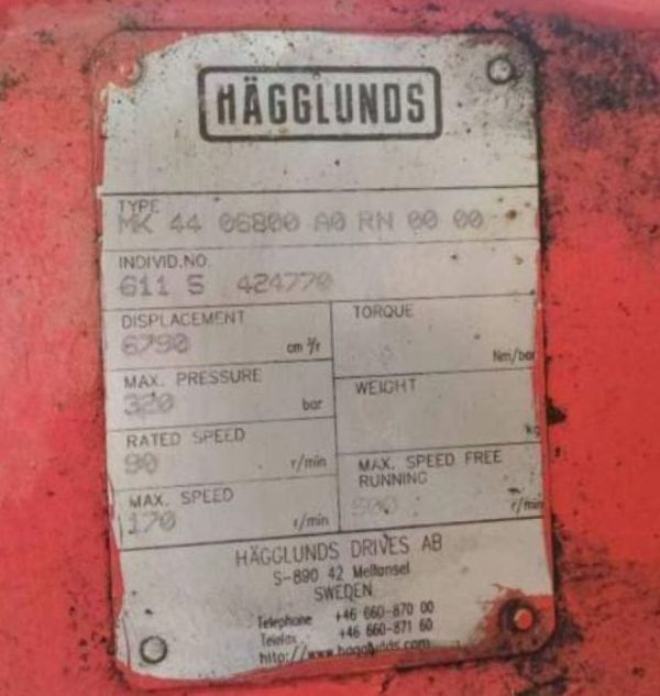 HAGGLUNDS MK 44 06800 A0 RN 00 00 HYDRAULIC MOTOR.