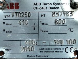 ABB VTR250 TURBOCHARGER