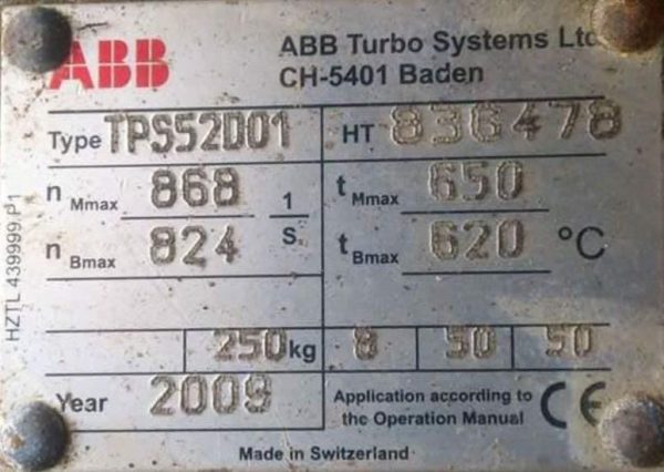 ABB TPS5201 TURBOCHARGER