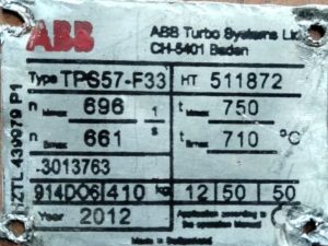 ABB TPS57-F33 TURBOCHARGER