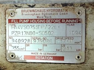 BRUENINGHAUS HA4SO355DP/22L HYDRAULIC PUMP