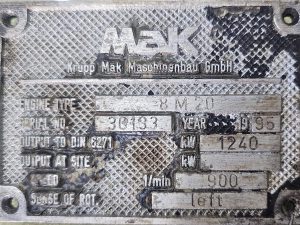 MAK 8M20 MARINE GENERATOR & CRANKSHAFTS