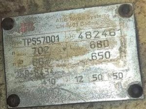 ABB TPS57 D01 TURBOCHARGER