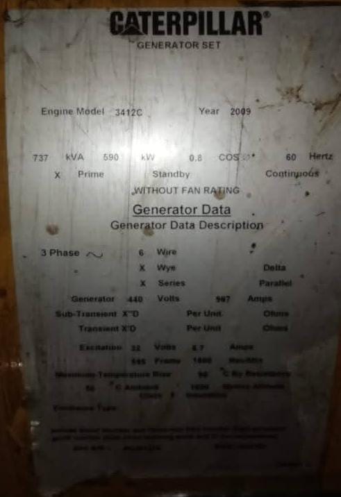 CATERPILLAR 3412C GENERATOR