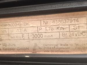 IBK KESSLER SM-56M-3000-G-IBK ELECTRIC SERVO MOTOR