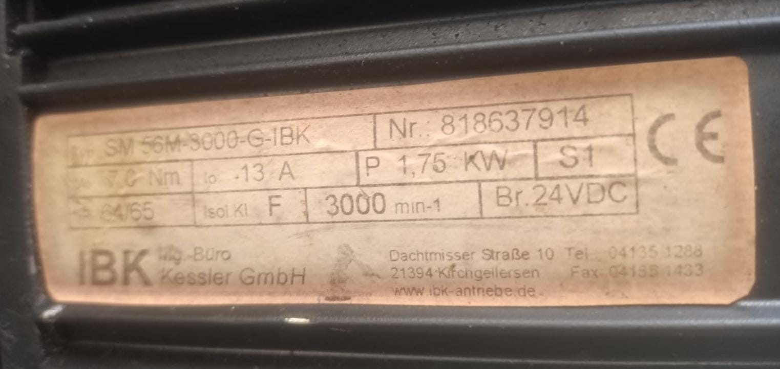 IBK KESSLER SM-56M-3000-G-IBK ELECTRIC SERVO MOTOR